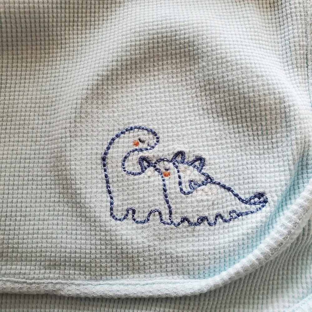 Parents Choice Blue Waffle Weave Dinosaur Baby Blanket‎ 28